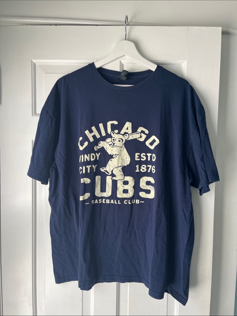 Chicago Cubs Retro Style Navy Graphic Tee 2XL Redbubble